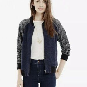 Madewell navy blue bomber varsity jacket